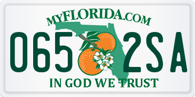 FL license plate 0652SA