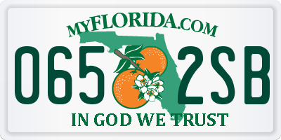 FL license plate 0652SB