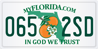 FL license plate 0652SD