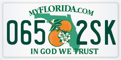 FL license plate 0652SK