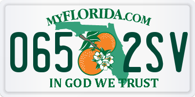 FL license plate 0652SV