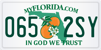 FL license plate 0652SY