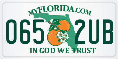 FL license plate 0652UB
