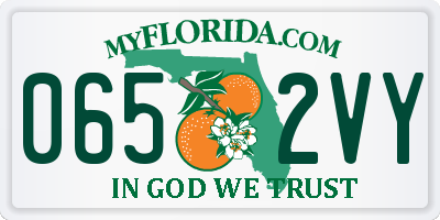 FL license plate 0652VY
