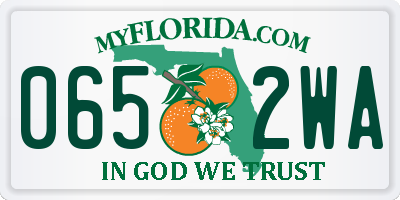 FL license plate 0652WA