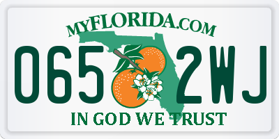 FL license plate 0652WJ
