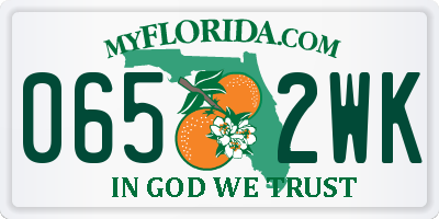 FL license plate 0652WK