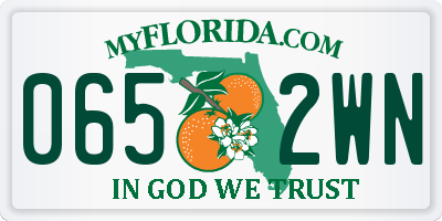 FL license plate 0652WN