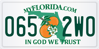 FL license plate 0652WO