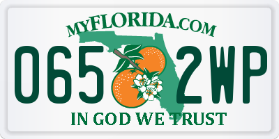 FL license plate 0652WP