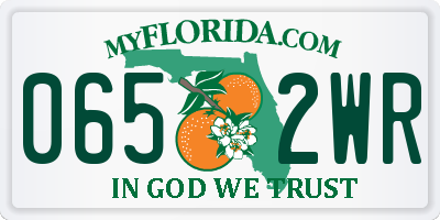 FL license plate 0652WR