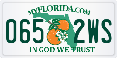 FL license plate 0652WS