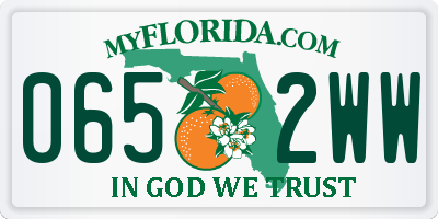 FL license plate 0652WW