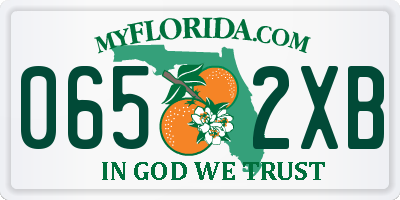 FL license plate 0652XB