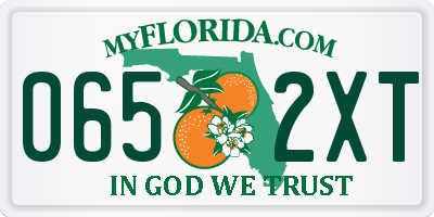 FL license plate 0652XT