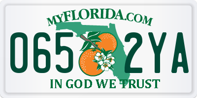 FL license plate 0652YA