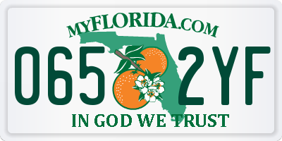 FL license plate 0652YF