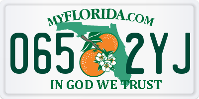 FL license plate 0652YJ
