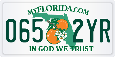FL license plate 0652YR