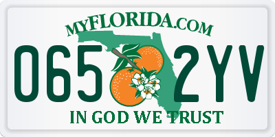 FL license plate 0652YV
