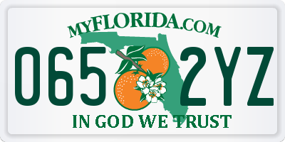 FL license plate 0652YZ