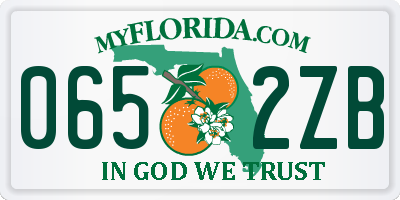 FL license plate 0652ZB