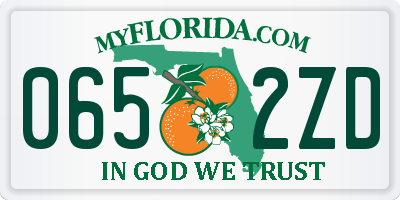 FL license plate 0652ZD