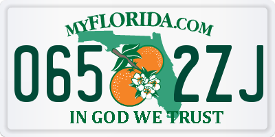FL license plate 0652ZJ