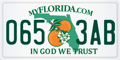 FL license plate 0653AB