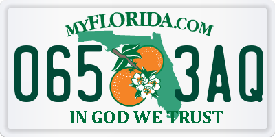 FL license plate 0653AQ