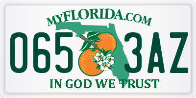 FL license plate 0653AZ