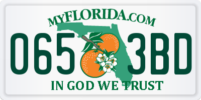 FL license plate 0653BD