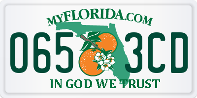 FL license plate 0653CD