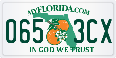 FL license plate 0653CX