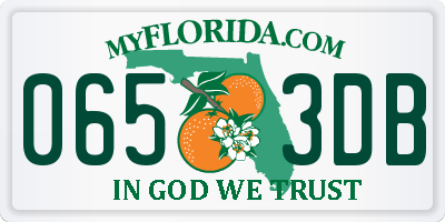 FL license plate 0653DB