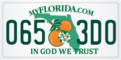 FL license plate 0653DO