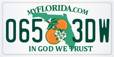 FL license plate 0653DW
