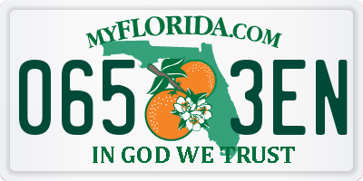 FL license plate 0653EN