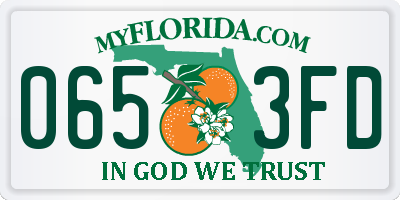 FL license plate 0653FD