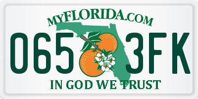 FL license plate 0653FK