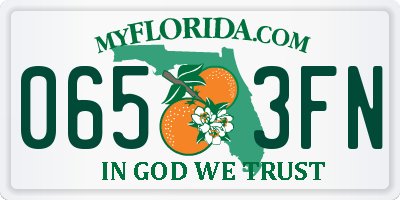 FL license plate 0653FN