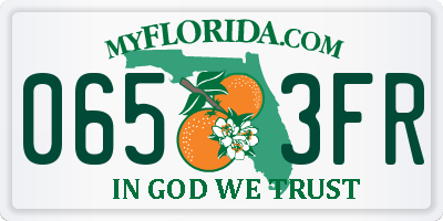 FL license plate 0653FR