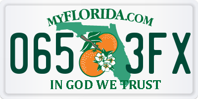 FL license plate 0653FX