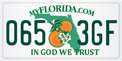 FL license plate 0653GF
