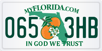 FL license plate 0653HB
