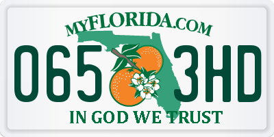 FL license plate 0653HD