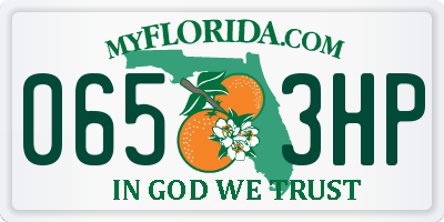 FL license plate 0653HP