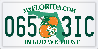 FL license plate 0653IC
