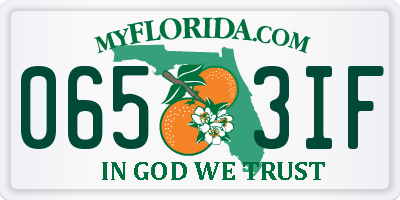 FL license plate 0653IF