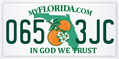 FL license plate 0653JC